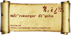 Nürnberger Ágota névjegykártya