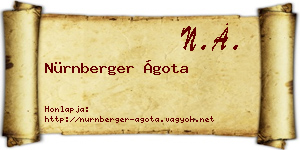 Nürnberger Ágota névjegykártya