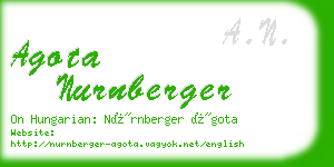 agota nurnberger business card